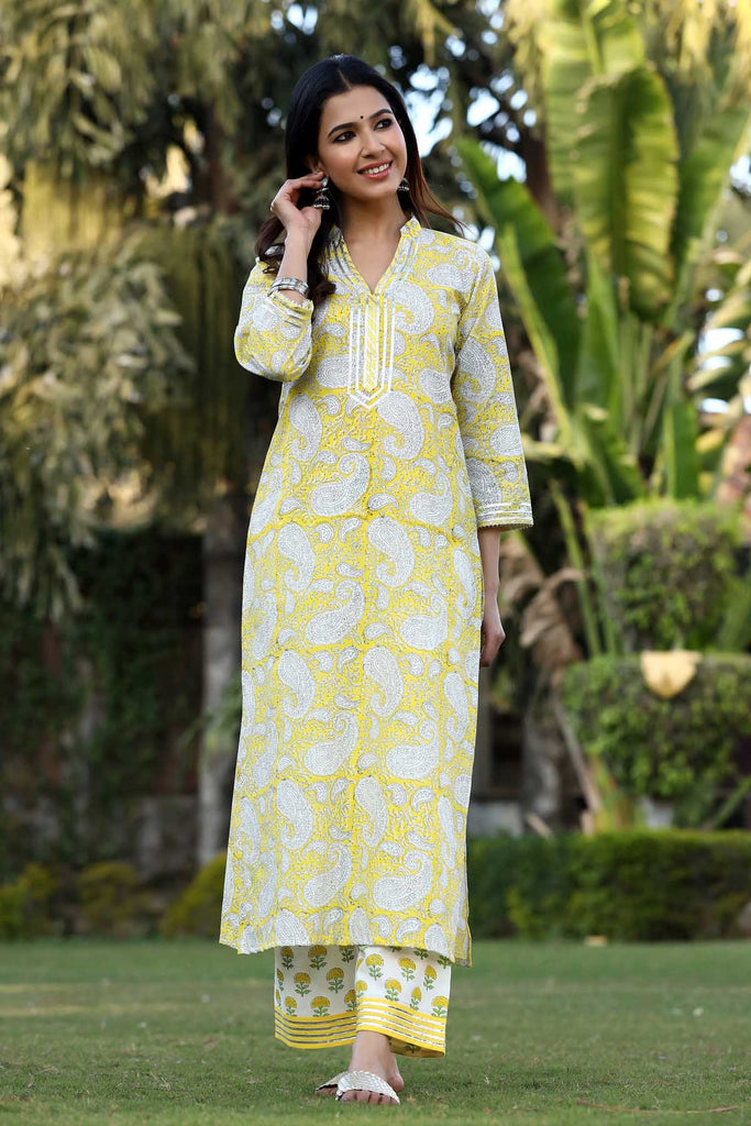 Lemon Color Party Wear Designer Gown Kurti :: ANOKHI FASHION